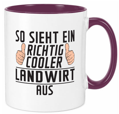 Richtig Cooler Landwirt | Bauer Landwirtschaft lustig Humor Geschenkidee Tasse