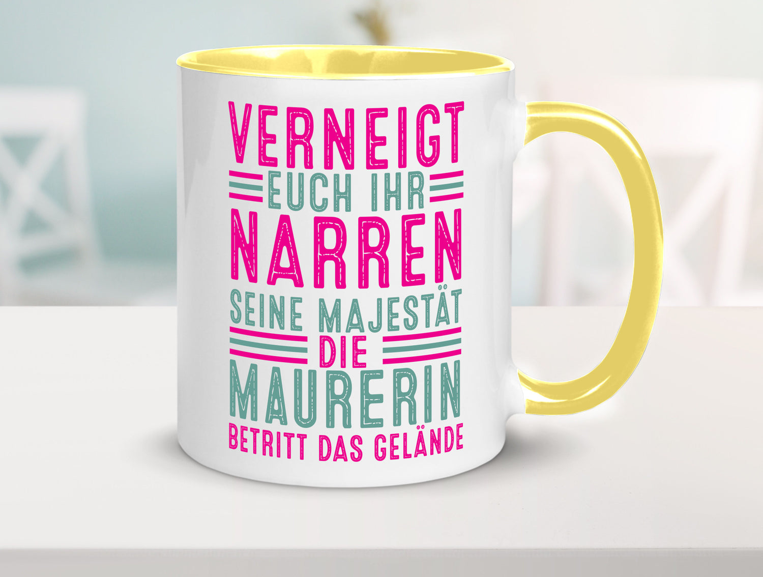 Verneigt euch: Maurerin Humor Geschenkidee Tasse