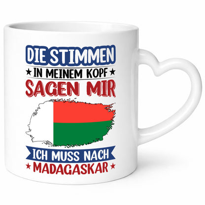 Madagaskar | Urlaub Stimmen in meinem Kopf Traumland Geschenkidee Humor Tasse