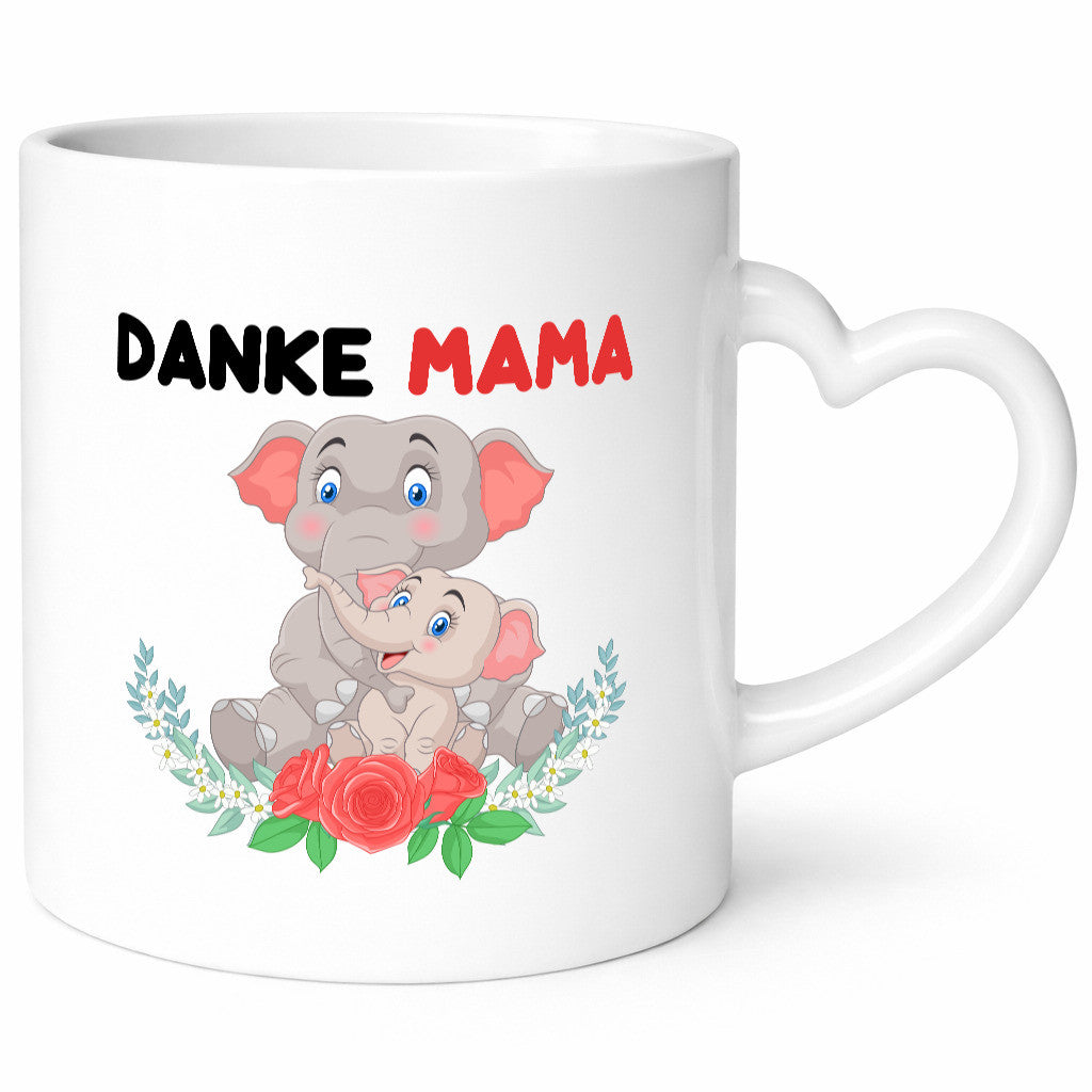Danke Mama | Elefanten Mutter und Kind lustiger Spruch Geschenk Familie