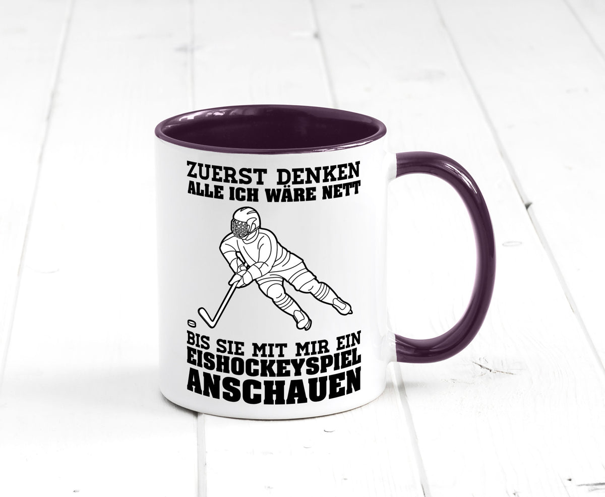 Eishockeyspiel | Eishockeyfan Tasse Eishockeyspieler Humor Geschenkidee