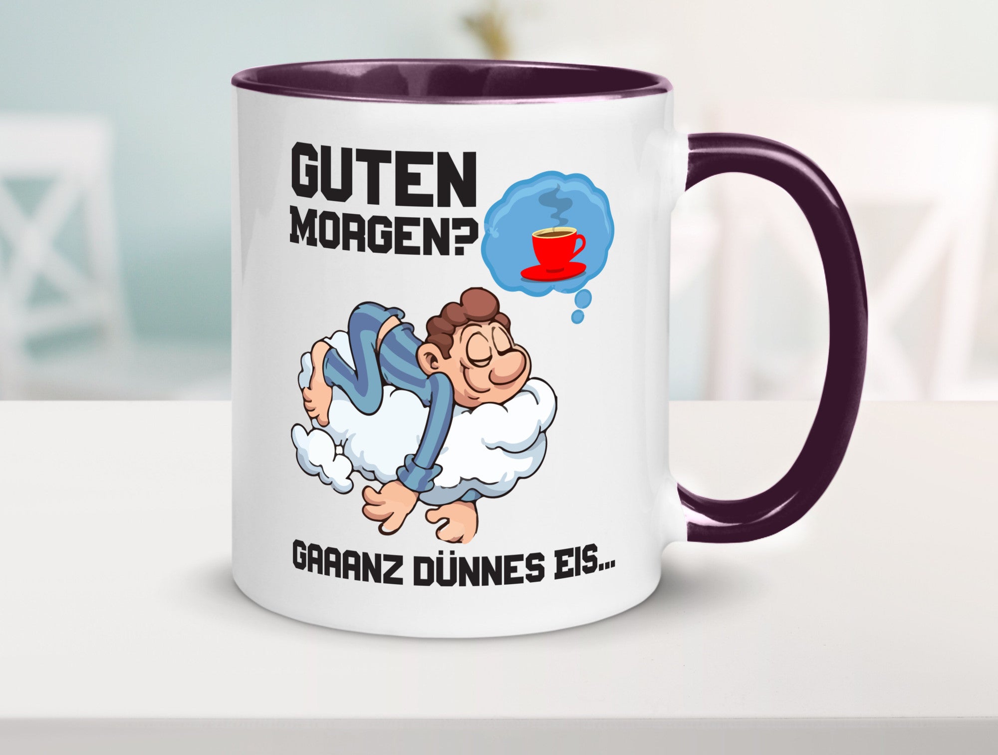 Ganz dünnes Eis | Morgenmuffel Tasse Kaffeetrinker Geschenkidee Humor