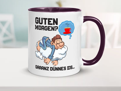 Ganz dünnes Eis | Morgenmuffel Tasse Kaffeetrinker Geschenkidee Humor