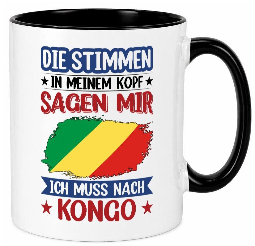 Kongo | Urlaub Stimmen in meinem Kopf Traumland Humor Geschenkidee Tasse