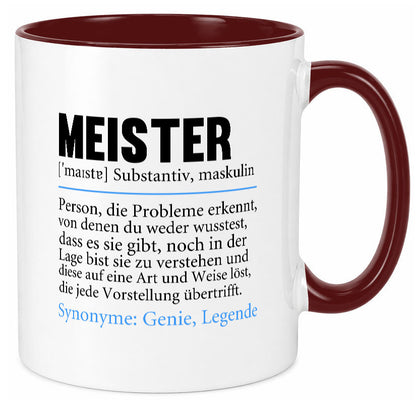 Meister | lustig Meisterbrief Beruf v2 Humor Arbeit Kollegen Büro Geschenkidee Tasse