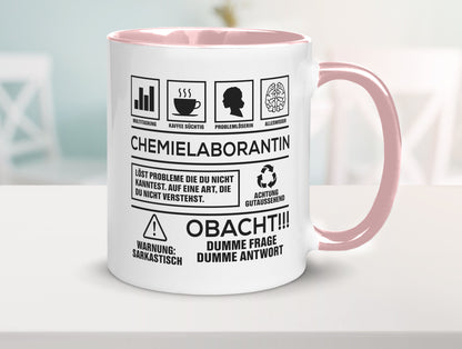 Achtung Probleme Chemielaborantin | Laborantin Chemie Geschenk Humor