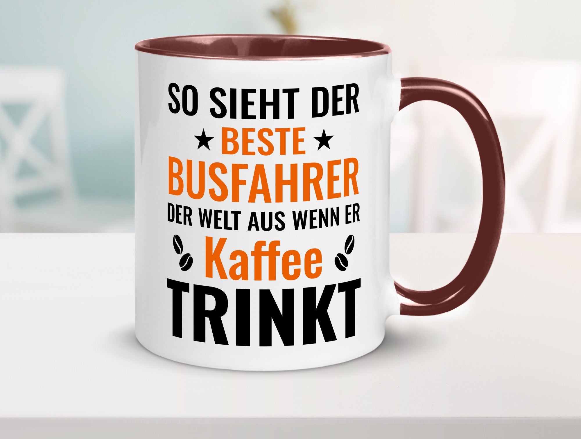 Kaffee trinkt: Busfahrer | Berufsfahrer Fahrer Geschenk Arbeit Kollegen Büro