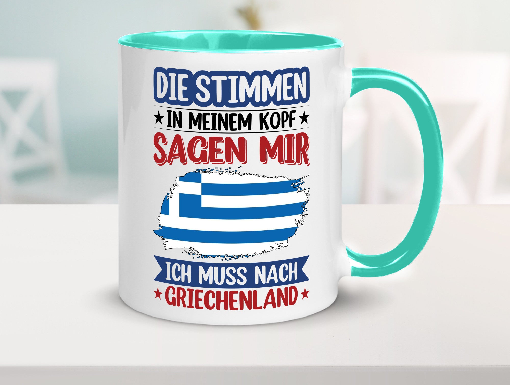 Griechenland | Urlaub Stimmen in meinem Kopf Traumland Humor Geschenkidee Tasse