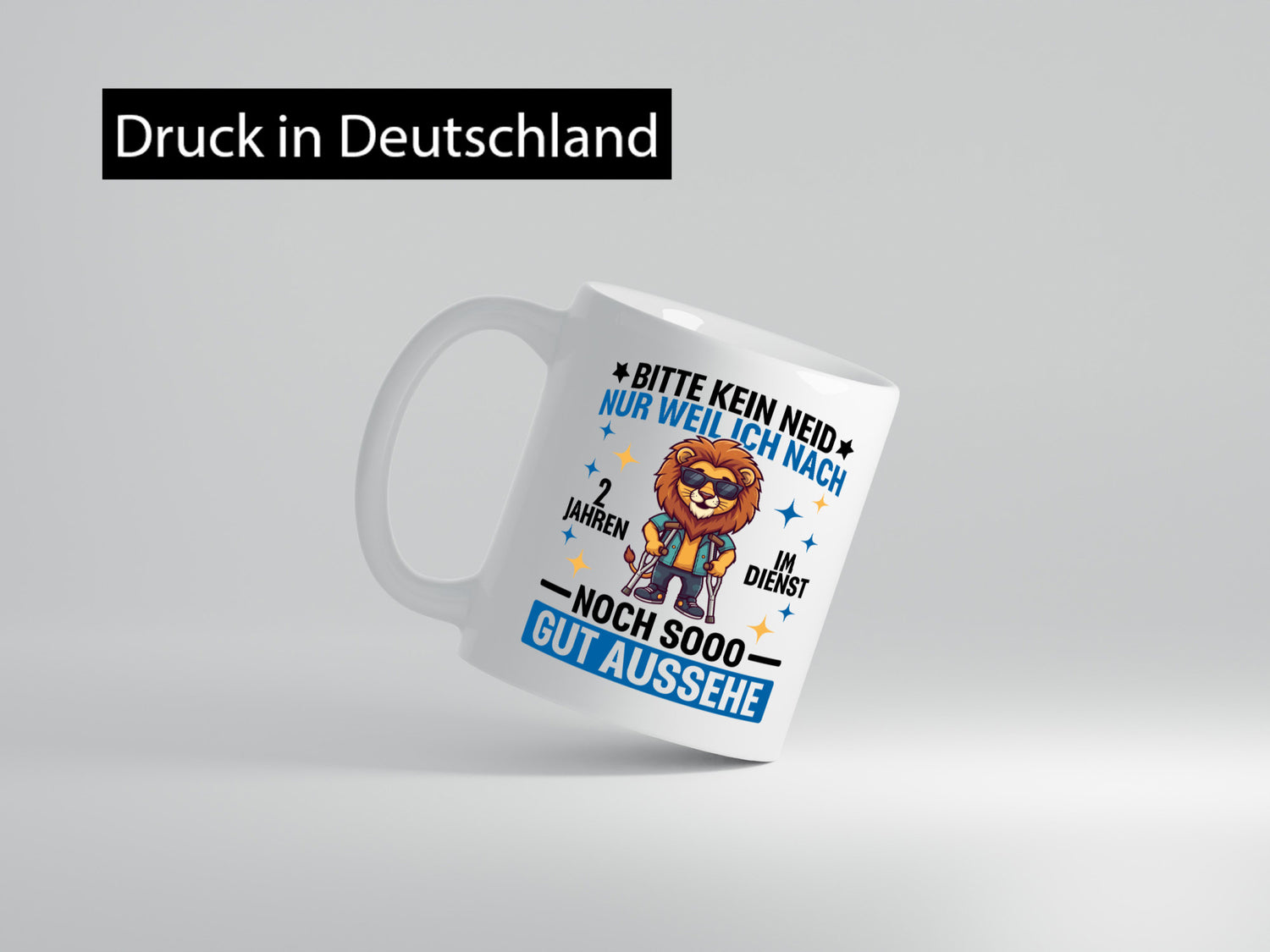 2 Jahre im Dienst | Arbeitsjubiläum Arbeit lustig Kollegen Büro Geschenk Tasse