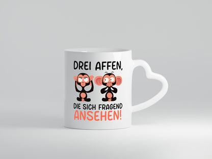 Drei affen die sich Fragend ansehen | v2 lustig Humor Geschenkidee Geschenk