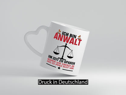 Zeit sparen | Anwalt Jura Jurist Humor Geschenkidee Tasse