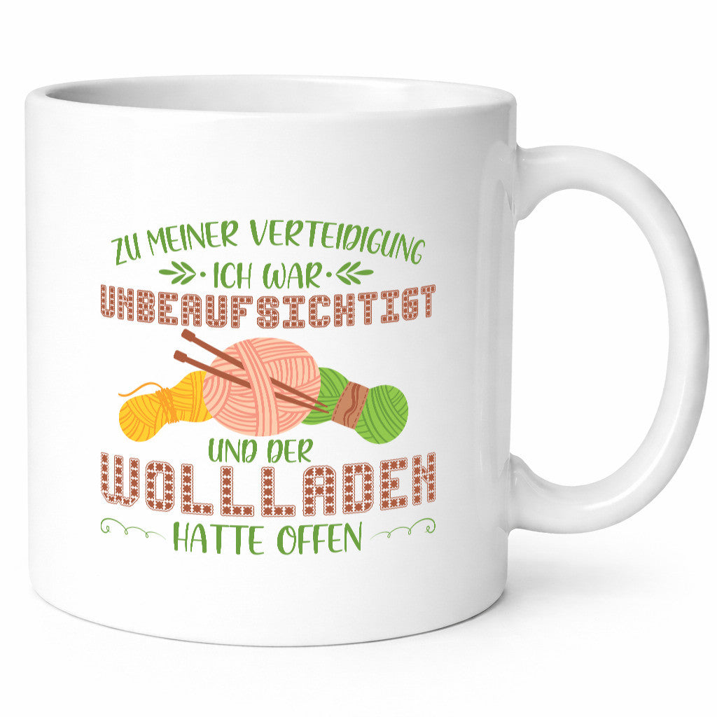 Zur Verteidigung | Unbeaufsichtigt Wollladen Stricken Geschenk Humor