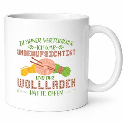 Zur Verteidigung | Unbeaufsichtigt Wollladen Stricken Geschenk Humor
