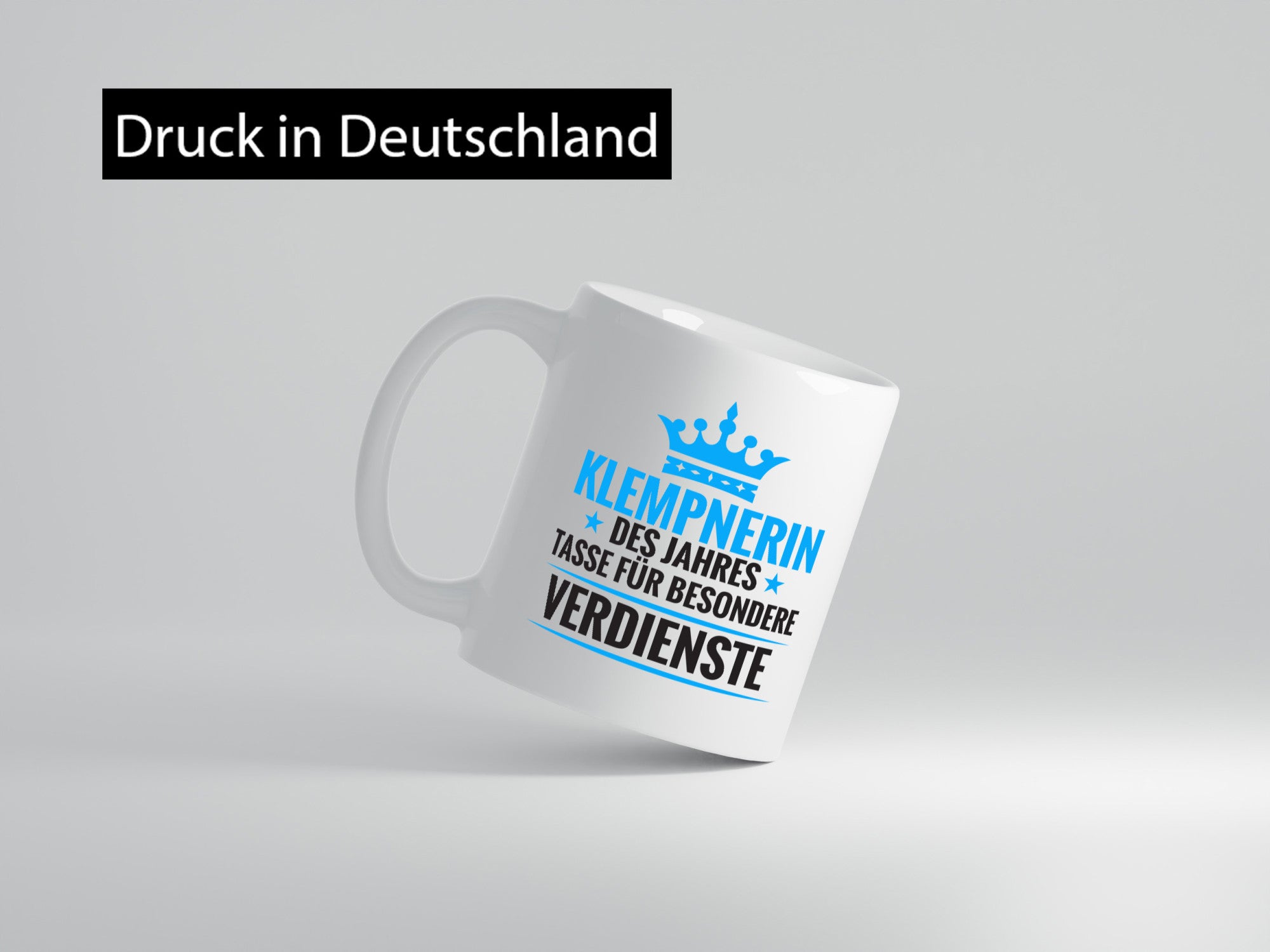 Besonderer Verdienst: Klempnerin | Klempnerinnen Geschenkidee Humor Tasse