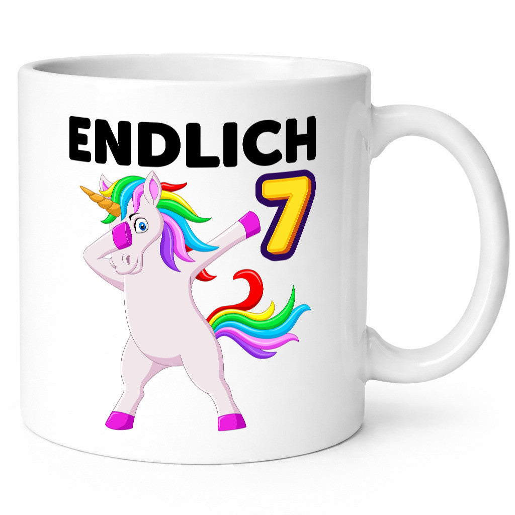 7. Geburtstag | endlich 7 Jahre Einhorn Mädchen lustiger Spruch Geschenk