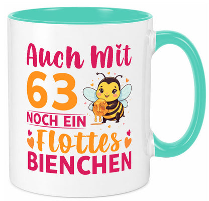 63. Geburtstag | Flottes Bienchen 63 Jahre lustiger Spruch Geschenk Tasse