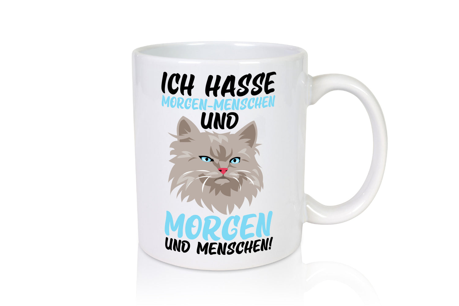 Ich hasse Morgenmenschen | Morgenmuffel mürrische Katze Geschenkidee