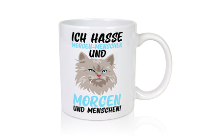 Ich hasse Morgenmenschen | Morgenmuffel mürrische Katze Geschenkidee