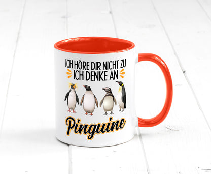 Ich denke an Pinguine Geschenkidee Humor Tasse