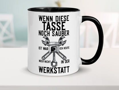 Werkstatt | KFZ Mechaniker Auto Werkzeug Zahnrad lustiger Spruch Geschenk Humor Tasse