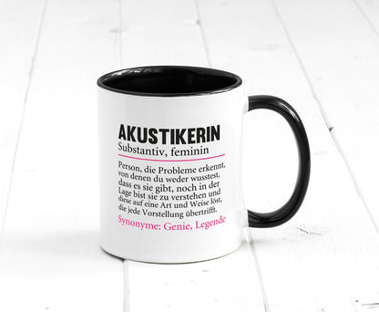 Akustikerin | Spruch Akustik Hörgeräteakustik lustiger Geschenk Humor Tasse