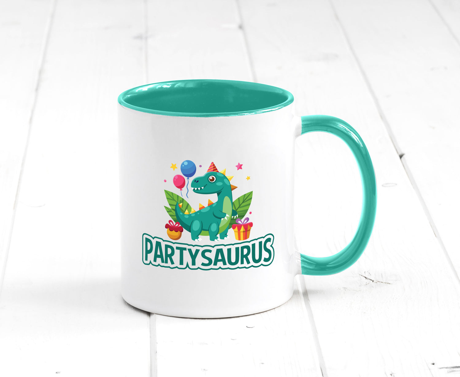 Partysaurus | Geburtstag Dinosaurier Luftballon Geschenkidee Humor Tasse