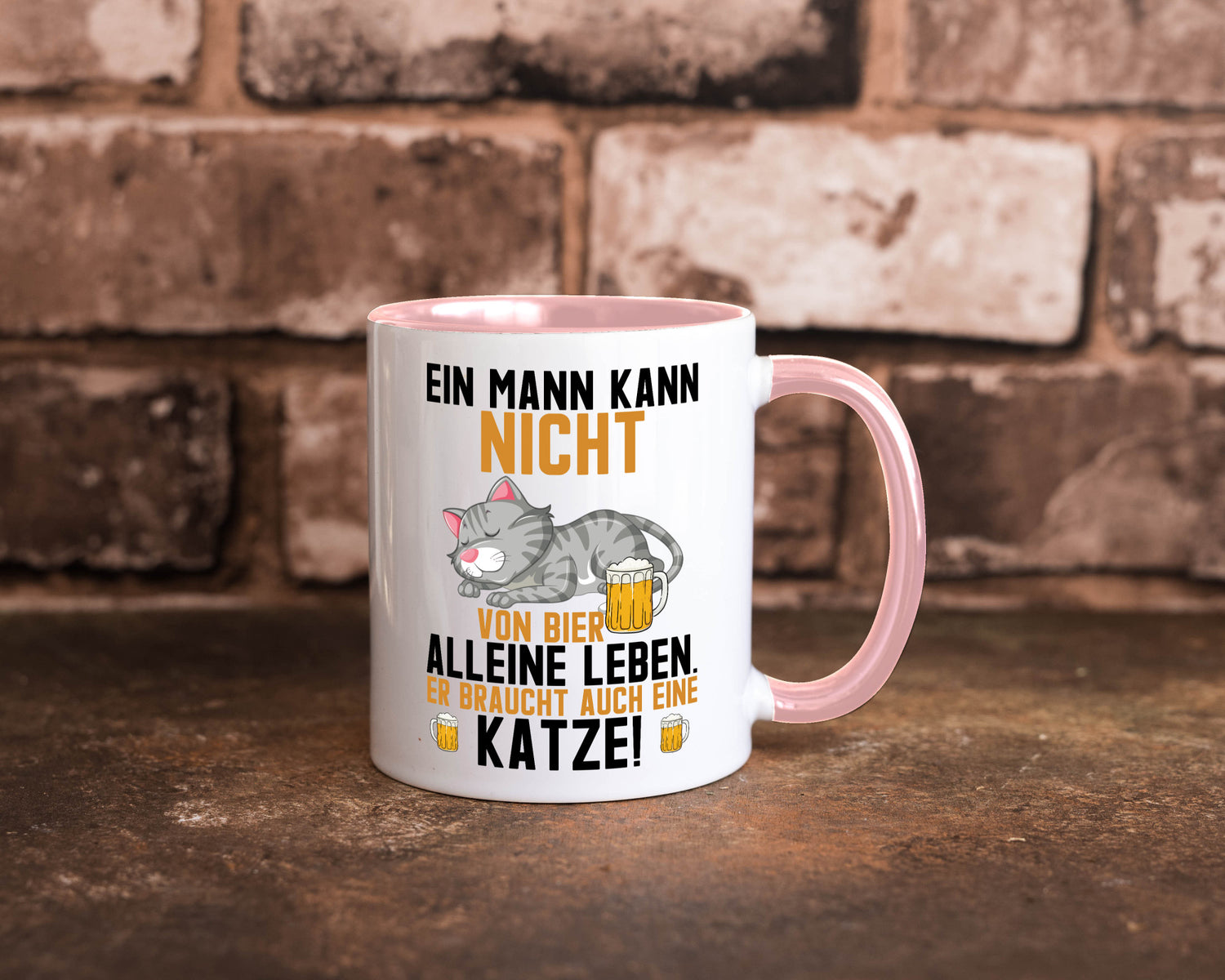 Von Bier leben | Mann braucht eine Katze Katzenliebhaber Geschenk Tierliebhaber