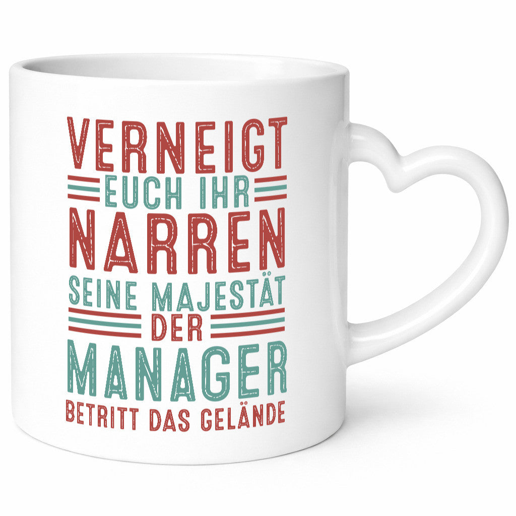 Verneigt euch: Manager | Management Geschenkidee Humor Tasse