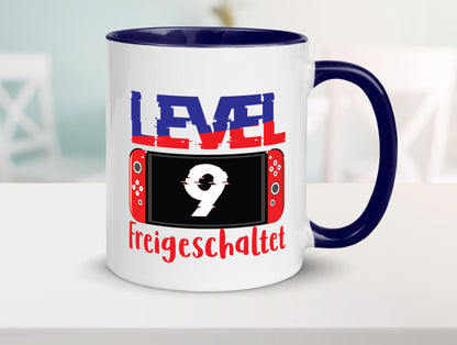 Level 9 Freigeschaltet | 9. Geburtstag Zocker Gamer Humor Geschenkidee Tasse