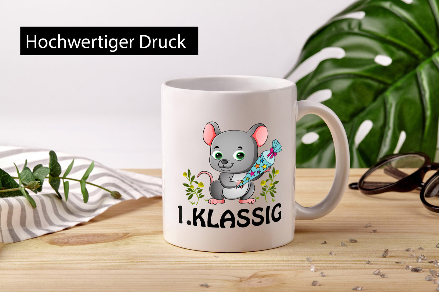 1. Klassik | Schulanfänger Tasse Einschulung Mädchen lustig Humor Geschenkidee