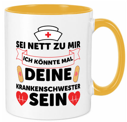 Ich könnte deine Krankenschwester sein | Pflegekraft Geschenkidee Humor Tasse