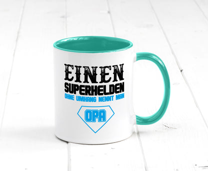 Superheld Opa Geschenk Familie Geschenkidee lustiger Spruch Tasse