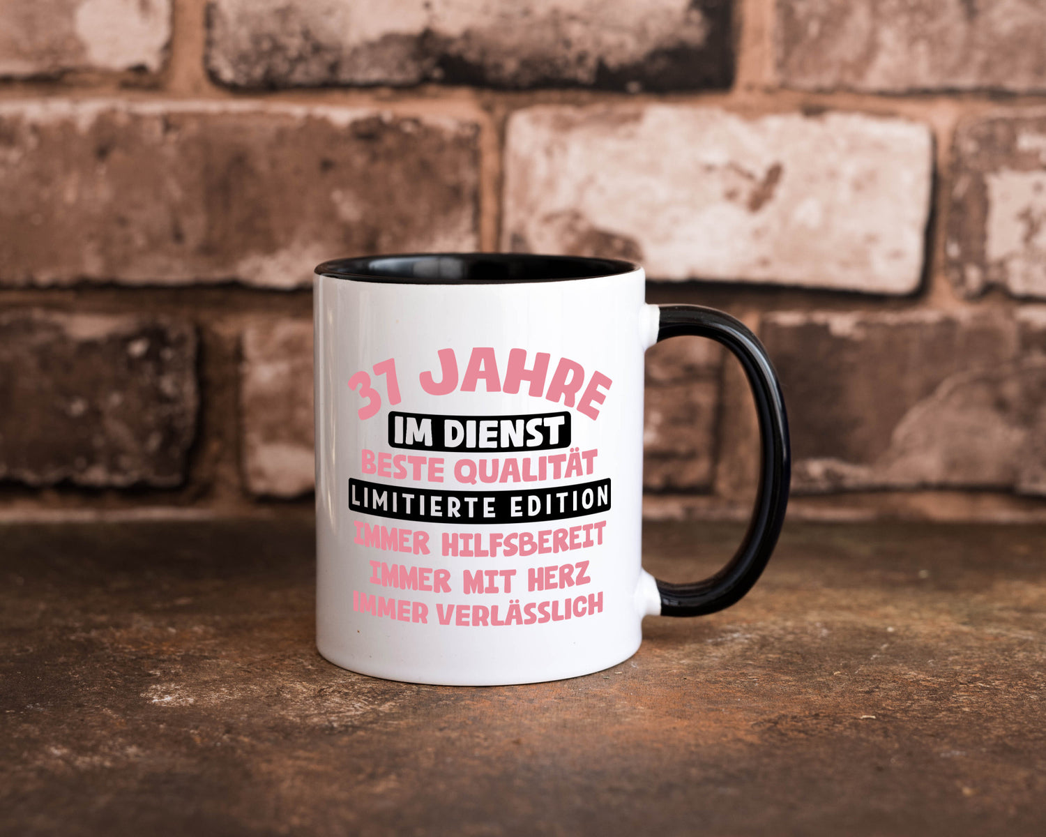 37 Jahre im Dienst | Jubiläum Arbeit v11 lustig Kollegen Büro Geschenk Tasse