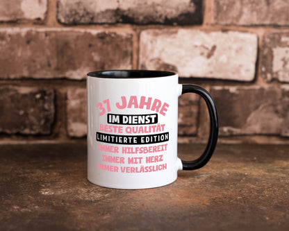 37 Jahre im Dienst | Jubiläum Arbeit v11 lustig Kollegen Büro Geschenk Tasse