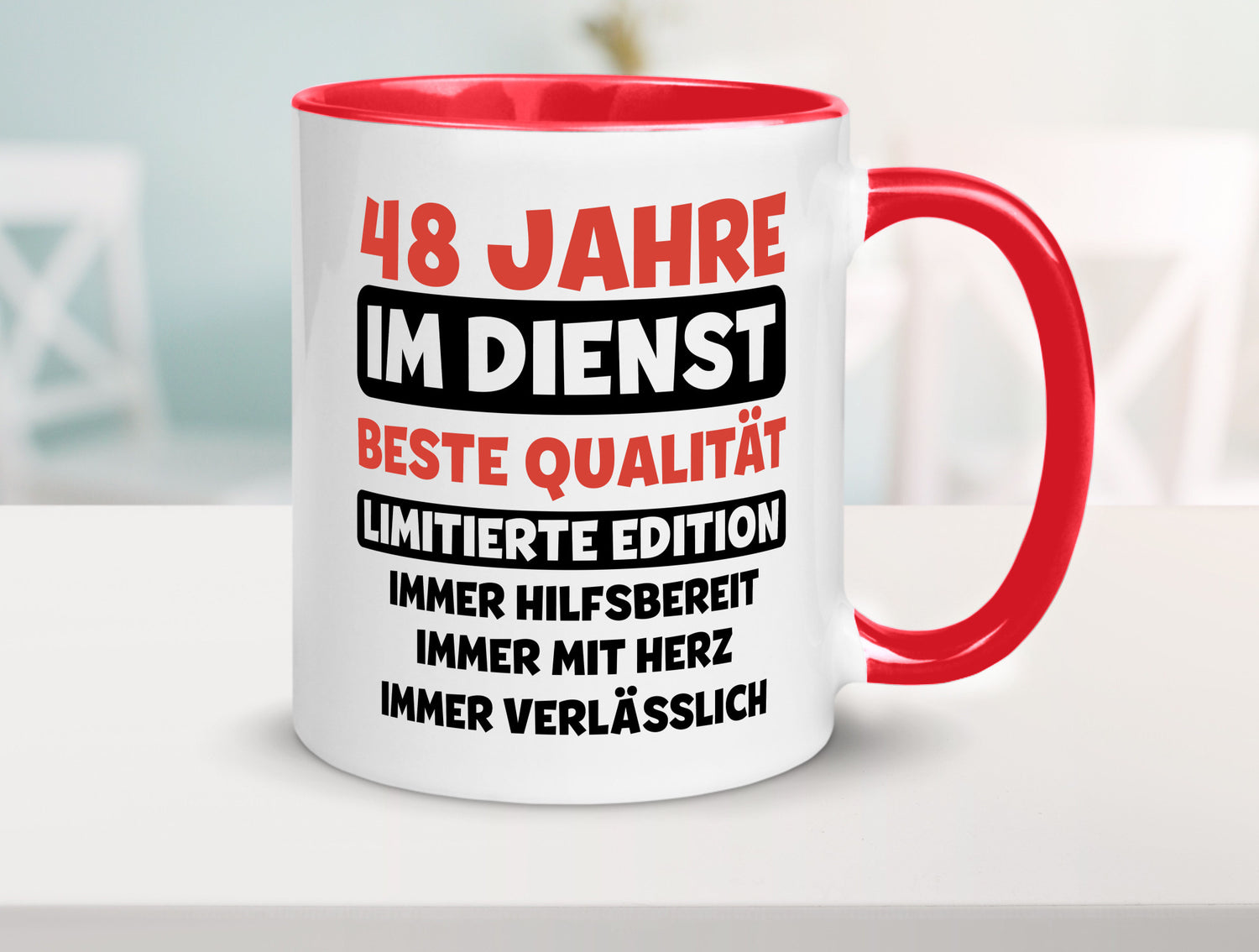 48 Jahre im Dienst | Jubiläum Arbeit v3 Humor Kollegen Büro Geschenkidee Tasse
