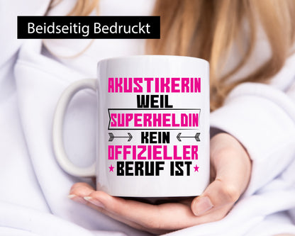 Superheldin Akustikerin | Akustik Hörgeräteakustik Geschenk Humor Geschenkidee