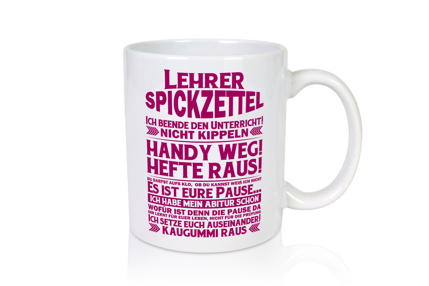 Lehrer Spickzettel | Beruf Tasse lustiger Spruch vl7 lustig Arbeit Kollegen