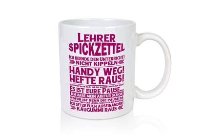 Lehrer Spickzettel | Beruf Tasse lustiger Spruch vl7 lustig Arbeit Kollegen