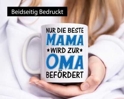 Mama wird zur Oma lustiger Spruch Geschenk Familie Geschenkidee Tasse