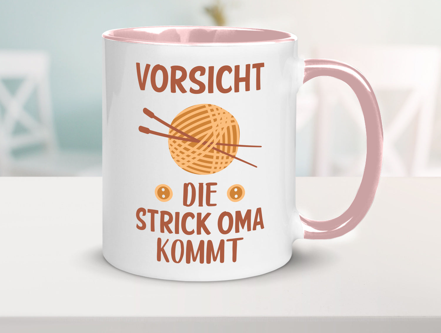 Vorsicht, Strickoma kommt | Wolle Stricknadeln Humor Familie Geschenkidee Tasse