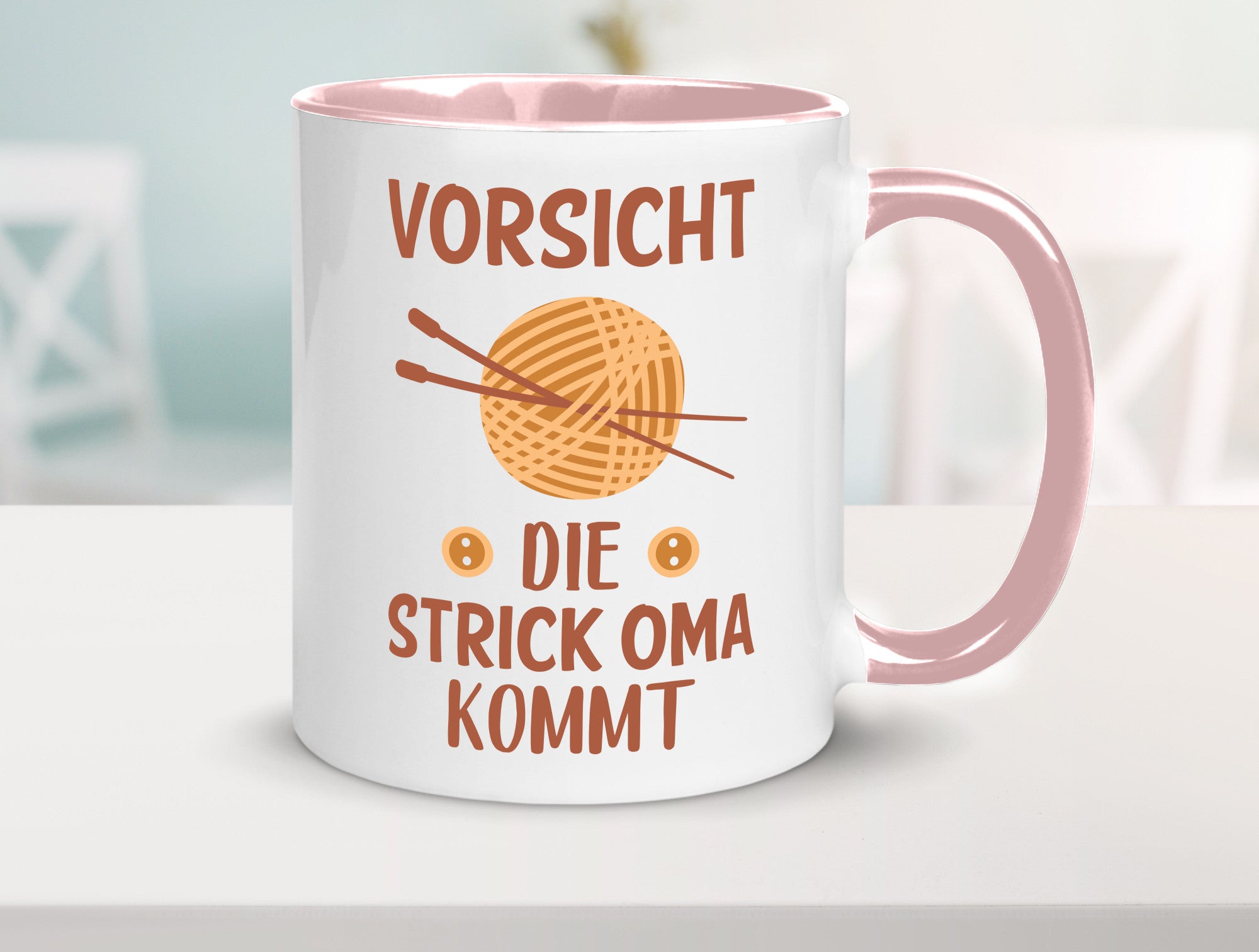Vorsicht, Strickoma kommt | Wolle Stricknadeln Humor Familie Geschenkidee Tasse