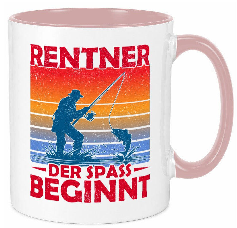 Rentner der spaß beginnt | Ruhestand Angler Angeln lustig Jubiläum Geschenk Tasse
