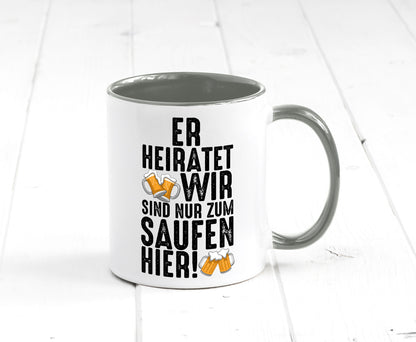JGA | Er heiratet Junggesellenabschied Polterabend v2 lustiger Spruch Geschenk