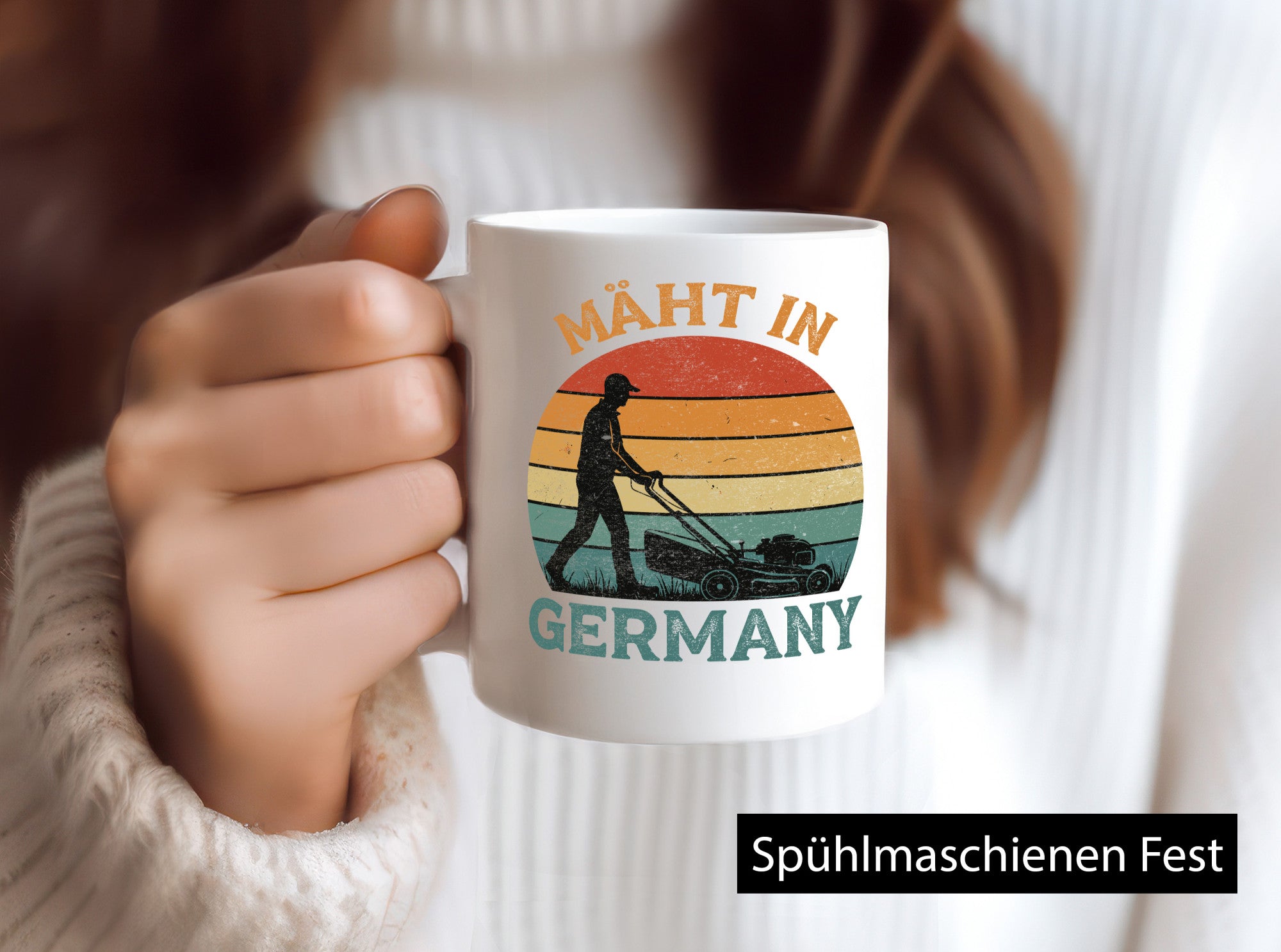 Mäht in Germany | Rasenmäher Landschaftsgärtner Humor Geschenkidee Tasse