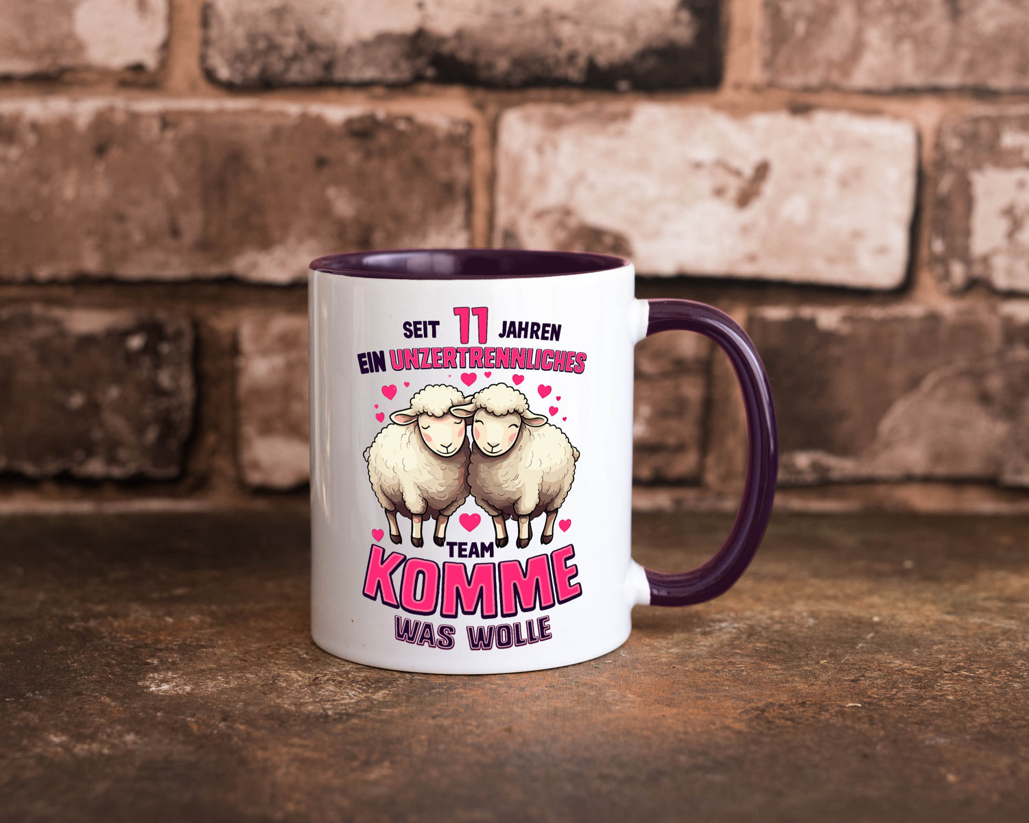 11 Jahre Verheiratet | ein Team Ehepaar v2 Humor Geschenkidee Tasse