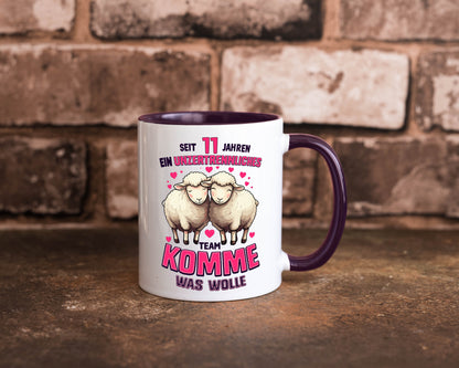 11 Jahre Verheiratet | ein Team Ehepaar v2 Humor Geschenkidee Tasse