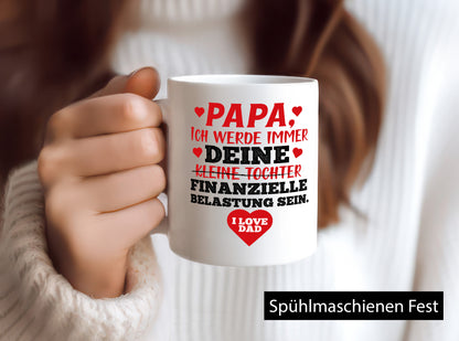 Finanzielle Belastung lustiger Spruch Geschenk Humor Geschenkidee Tasse