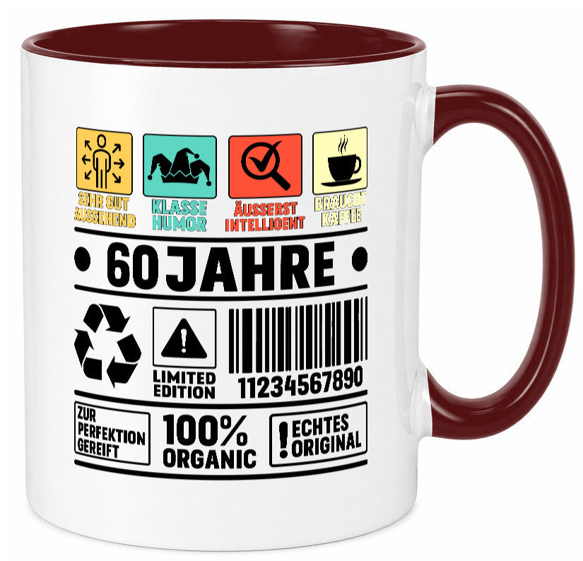 60. Geburtstag | 60 Jahre Humor Limited Edition Geschenkidee Tasse