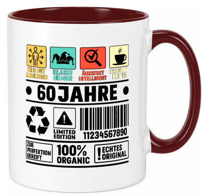 60. Geburtstag | 60 Jahre Humor Limited Edition Geschenkidee Tasse