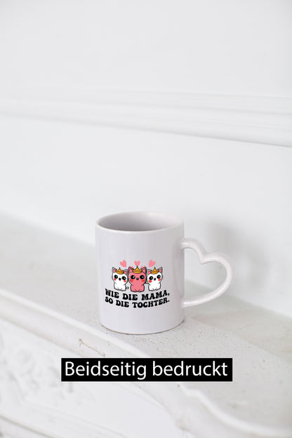 Wie die Mama, so Tochter | Katze Katzenbabies Geschenkidee Familie Humor Tasse